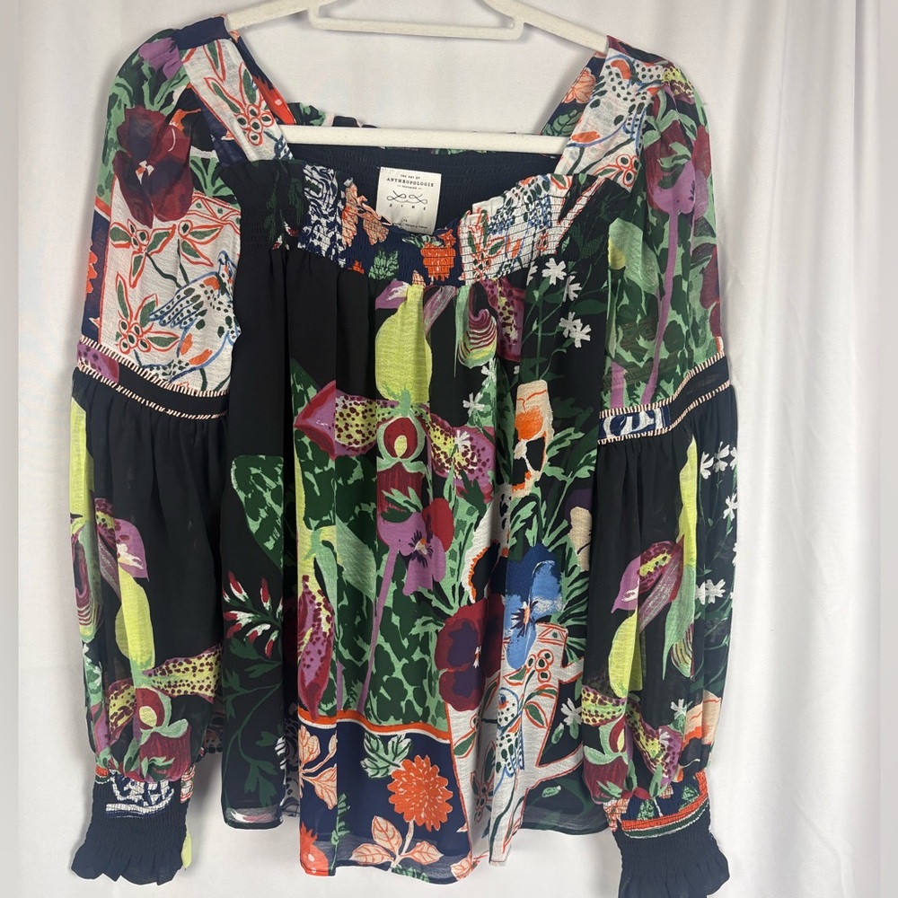 Anthropologie Multicolor Floral Blouse
